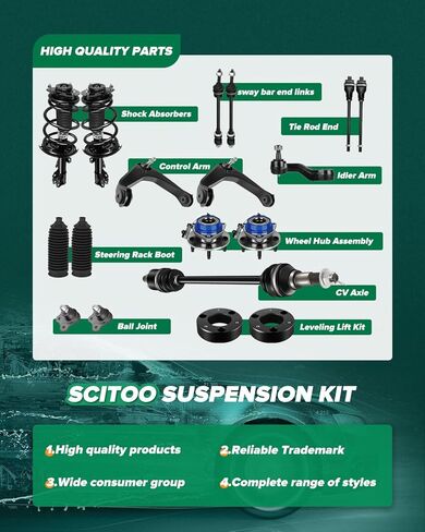SCITOO Suspension Kit Replacement Fit For Ford 2003-2005 Expedition For Lincoln 2003-2005 Navigator Sway Bar End Link K80127 in Saudi Arabia