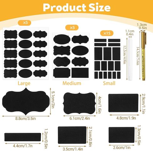 372Pcs Labels for Jars, Chalkboard Labels with 2 Chalk Marker, Waterproof Reusable Chalk Sticker Label for Containers Storage Jars, Bottles Organize Your Home & Kitchen in Kuwait