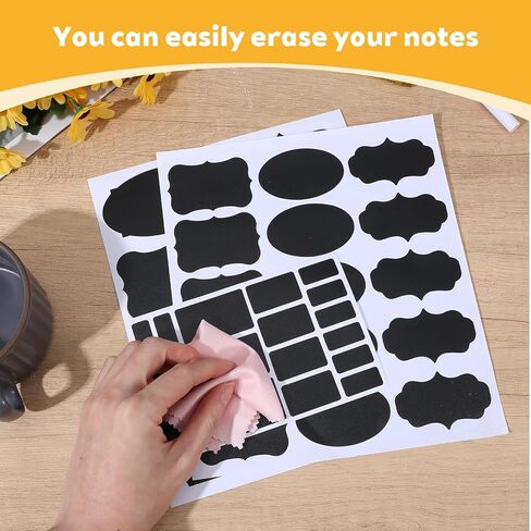 372Pcs Labels for Jars, Chalkboard Labels with 2 Chalk Marker, Waterproof Reusable Chalk Sticker Label for Containers Storage Jars, Bottles Organize Your Home & Kitchen in Kuwait