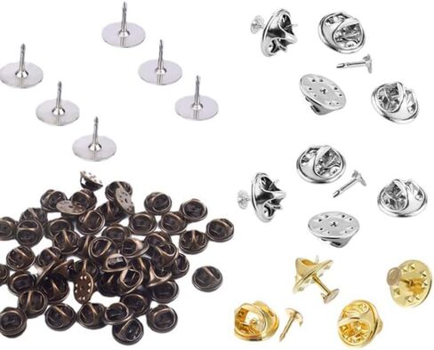 Brooch Pin Backs Locking Clutch Badge Backings Metal Pin Clasps Replacement for Lapel Pins Tie Tacks Hat Pins DIY Jewelry Making in Saudi Arabia