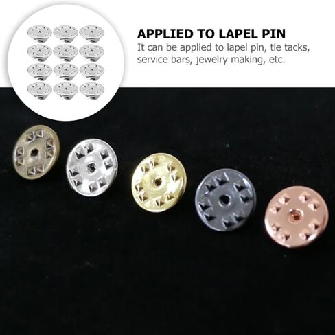 Brooch Pin Backs Locking Clutch Badge Backings Metal Pin Clasps Replacement for Lapel Pins Tie Tacks Hat Pins DIY Jewelry Making in Saudi Arabia