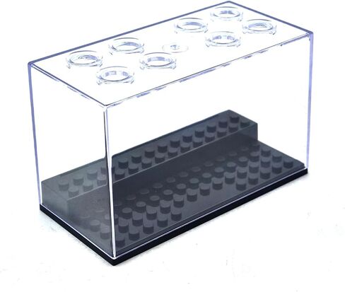 Display Case Box for Minifigure Action Figure, Clear Acrylic Building Block Display Box for Lego, Stackable Dustproof Storage Container with 2 Steps for Collectible Figurines, Fit for Lego Lovers in Saudi Arabia