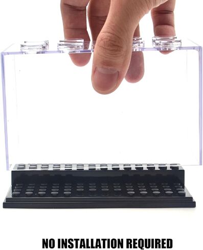 Display Case Box for Minifigure Action Figure, Clear Acrylic Building Block Display Box for Lego, Stackable Dustproof Storage Container with 2 Steps for Collectible Figurines, Fit for Lego Lovers in Saudi Arabia