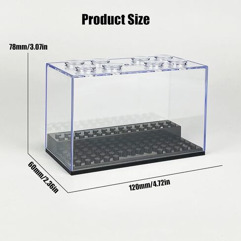 Display Case Box for Minifigure Action Figure, Clear Acrylic Building Block Display Box for Lego, Stackable Dustproof Storage Container with 2 Steps for Collectible Figurines, Fit for Lego Lovers in Saudi Arabia