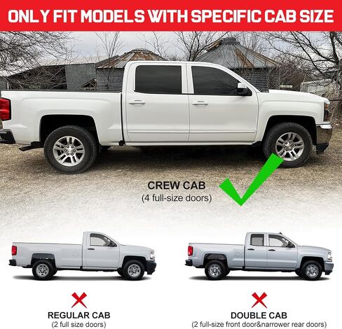 لوحات الجري متوافقة مع 2007-2018 Chevy Silverado/Gmc Sierra 1500 Crew Cab، 07-19 Silverado/Sierra 2500HD 3500HD، خطوات جانبية منسدلة 4.5 بوصة. in Kuwait