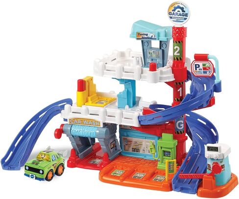VTech Toot-Toot Drivers Fix & Fuel Garage، مسارات سيارات للأطفال مع أضواء وأصوات، لعبة موسيقية، مناسبة للأولاد والبنات 12 شهرًا، 2، 3، 4 سنوات فما فوق، النسخة الإنجليزية in Saudi Arabia