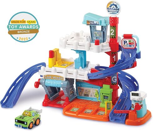 VTech Toot-Toot Drivers Fix & Fuel Garage، مسارات سيارات للأطفال مع أضواء وأصوات، لعبة موسيقية، مناسبة للأولاد والبنات 12 شهرًا، 2، 3، 4 سنوات فما فوق، النسخة الإنجليزية in Saudi Arabia