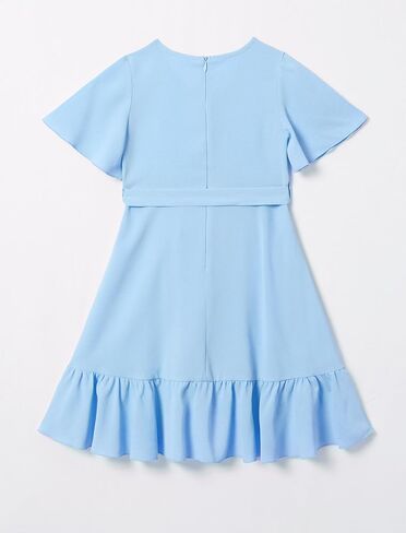 فستان AWIBMK Boho Mommy and Me للعطلات الصيفية كاجوال بأكمام مكشكشة ورقبة على شكل حرف v متوسطة الطول على شكل حرف a فساتين عالية ومنخفضة مع حزام in Saudi Arabia