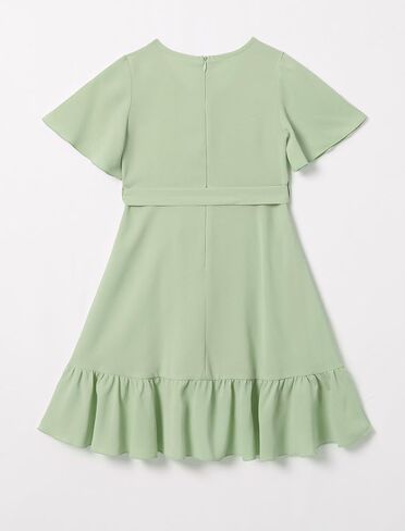 فستان AWIBMK Boho Mommy and Me للعطلات الصيفية كاجوال بأكمام مكشكشة ورقبة على شكل حرف v متوسطة الطول على شكل حرف a فساتين عالية ومنخفضة مع حزام in Saudi Arabia
