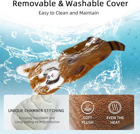 COMOIL Otter Microwave Heating Pad,Removable Weighted Heated Stuffed Animal,15"*8"Adorable Soft Short Plush Heat Pack for Relief in Kuwait