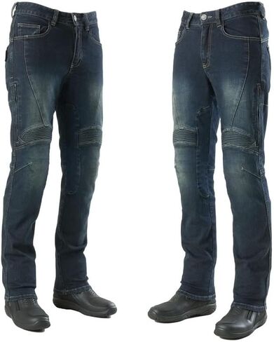 Accordion Jogger Motorcycle Pants for Men - Korean Made Aramid Lined Protective Jeans with CE Armor MJ-1604-2 in Saudi Arabia