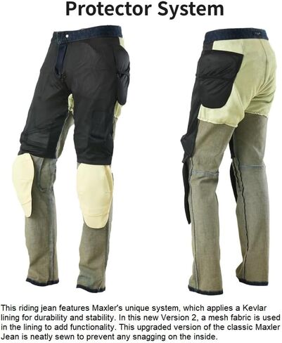 Accordion Jogger Motorcycle Pants for Men - Korean Made Aramid Lined Protective Jeans with CE Armor MJ-1604-2 in Saudi Arabia