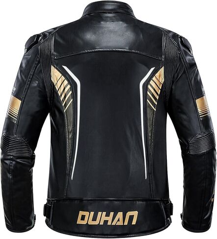 سترة جلدية للدراجات النارية للرجال من DUHAN، سترة ركوب مضادة للماء 3 في 1 مقاومة للرياح مع درع CE المستوى 2 in Kuwait