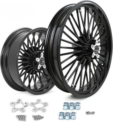 حافة عجلة أمامية 21 3.5 خلفية 16/18 3.5/5.5 حافة عجلة للتجول في باجر إلكترا جلايد FLHT Road King FLHR Street Glide FLHX 84-08(16 3.5 كروم) in Kuwait