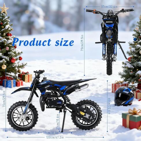 cdar 50cc Kids Dirt Bike, Gas Dirt Bike Up to 25 MPH, Mini Bike Easy Pull Start, Off Road Mini Motorcycle, Gas Motocross Bike for Outdoor Riding, Max Load 330 LBS in Saudi Arabia