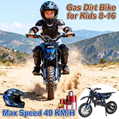 cdar 50cc Kids Dirt Bike, Gas Dirt Bike Up to 25 MPH, Mini Bike Easy Pull Start, Off Road Mini Motorcycle, Gas Motocross Bike for Outdoor Riding, Max Load 330 LBS in Saudi Arabia