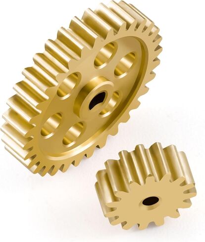 ترس ناقل الحركة الرئيسي النحاسي مع ترس المحرك 15T + 32T ترقية أجزاء لـ Losi 1/24 Micro-B Micro-T 2WD RC سيارة عربات التي تجرها الدواب سرعة حفز والعتاد in Saudi Arabia