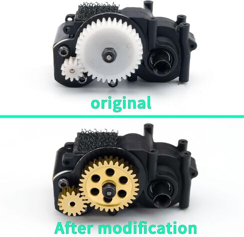 ترس ناقل الحركة الرئيسي النحاسي مع ترس المحرك 15T + 32T ترقية أجزاء لـ Losi 1/24 Micro-B Micro-T 2WD RC سيارة عربات التي تجرها الدواب سرعة حفز والعتاد in Saudi Arabia