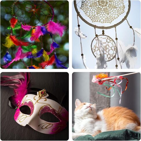 PATIKIL 6-8 Inch(15-20 Cm) Feathers, 100 Pack Long Artificial Goose Feather Dream Catcher DIY Natural Goose Women Hats Trimming for Wedding Party Crafts, Black in Saudi Arabia