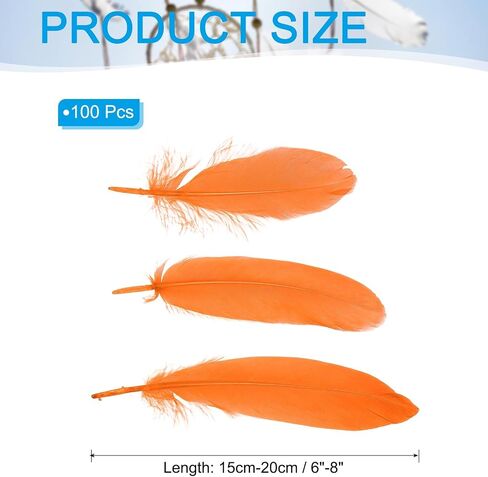 PATIKIL 6-8 Inch(15-20 Cm) Feathers, 100 Pack Long Artificial Goose Feather Dream Catcher DIY Natural Goose Women Hats Trimming for Wedding Party Crafts, Black in Saudi Arabia