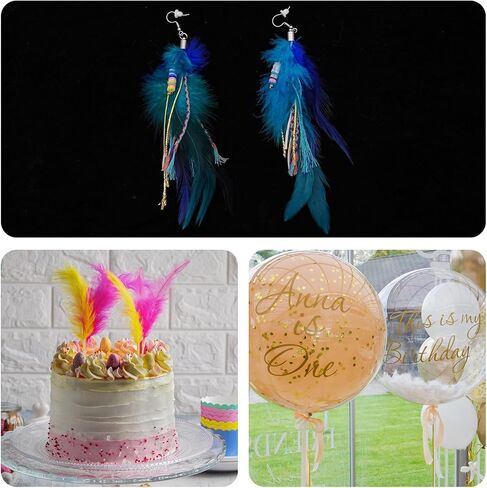 PATIKIL 6-8 Inch(15-20 Cm) Feathers, 100 Pack Long Artificial Goose Feather Dream Catcher DIY Natural Goose Women Hats Trimming for Wedding Party Crafts, Black in Saudi Arabia
