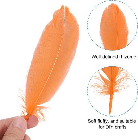PATIKIL 6-8 Inch(15-20 Cm) Feathers, 100 Pack Long Artificial Goose Feather Dream Catcher DIY Natural Goose Women Hats Trimming for Wedding Party Crafts, Black in Saudi Arabia