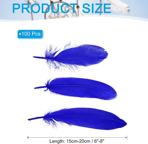 PATIKIL 6-8 Inch(15-20 Cm) Feathers, 100 Pack Long Artificial Goose Feather Dream Catcher DIY Natural Goose Women Hats Trimming for Wedding Party Crafts, Black in Saudi Arabia