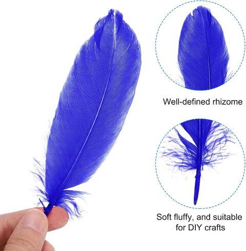 PATIKIL 6-8 Inch(15-20 Cm) Feathers, 100 Pack Long Artificial Goose Feather Dream Catcher DIY Natural Goose Women Hats Trimming for Wedding Party Crafts, Black in Saudi Arabia