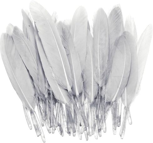 PATIKIL 4-6 Inch(10-15 Cm) Feathers, 100 Pack Long Artificial Goose Feather Dream Catcher DIY Natural Goose Women Hats Trimming for Wedding Party Crafts, Red in Saudi Arabia