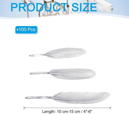PATIKIL 4-6 Inch(10-15 Cm) Feathers, 100 Pack Long Artificial Goose Feather Dream Catcher DIY Natural Goose Women Hats Trimming for Wedding Party Crafts, Red in Saudi Arabia