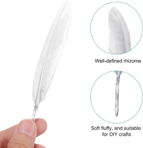 PATIKIL 4-6 Inch(10-15 Cm) Feathers, 100 Pack Long Artificial Goose Feather Dream Catcher DIY Natural Goose Women Hats Trimming for Wedding Party Crafts, Red in Saudi Arabia