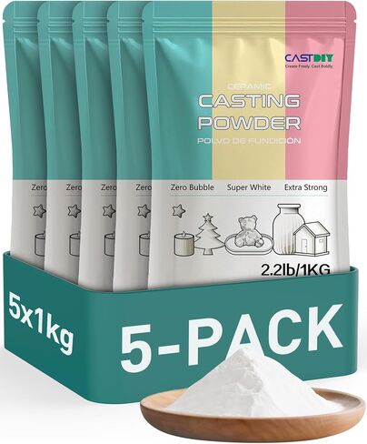 Casting Powder 1 kg, Zero Bubbles, Super White, Super Hard, Odorless, Plaster Gypsum Powder for Silicone Molds, 30 Minutes Demold, Suitable for Handicrafts, Decorations, Plaster Statues, DIY in Kuwait