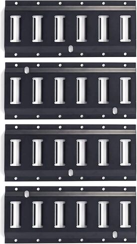 E-Track Tie Down Rail Kit, 4-Pack 1 ft Black Powder-Coated Steel Rails for Secure Cargo & Heavy Loads in Trucks, Trailers, Vans, Flatbeds, Garages, Motorcycle Tie Downs, ATV Mountings in Saudi Arabia
