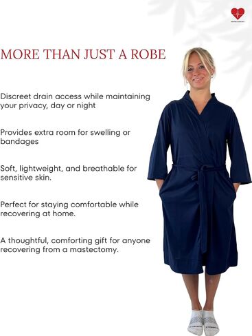 رداء مستوحى من الراحة لسرطان الثدي بعد العمليات الجراحية مع جيوب تصريف داخلية in Kuwait