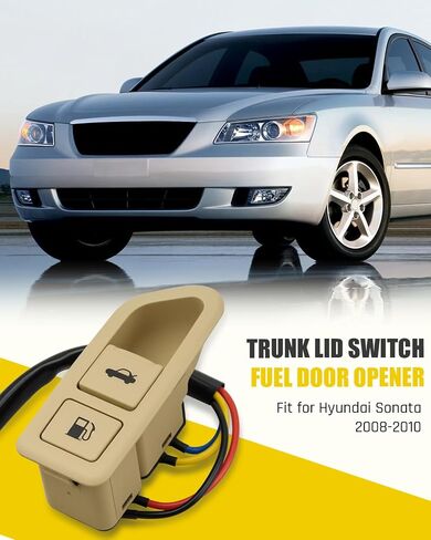 غطاء صندوق السيارة ومفتاح فتح باب الوقود مناسب لشركة Hyundai Sonata 2008 2009 2010، زر تحرير المقبض، استبدال 935553K500 93555-3K500، أسود in Kuwait