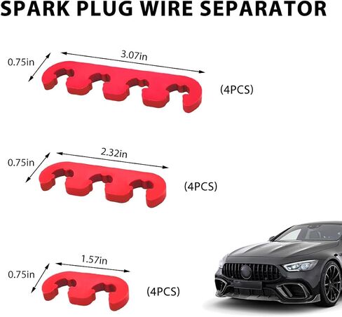 12PCS Spark Plug Wire Separator, 7mm 8mm 8.5mm 8.8mm Car Engine Spark Plug Wire Loom, 2/3/4 Holes Separator Holder Replacement for Vehicle Ignition Wires, Car Accessories (Black) in Saudi Arabia
