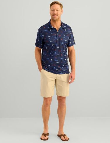 HUK Men's Pursuit Pattern, Performance Short Sleeve Polo Shirt in Kuwait