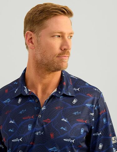 HUK Men's Pursuit Pattern, Performance Short Sleeve Polo Shirt in Kuwait