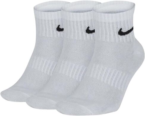 Nike Everyday Lightweight Ankle Training Socks (3 Pair) (Black/White, L) in Saudi Arabia