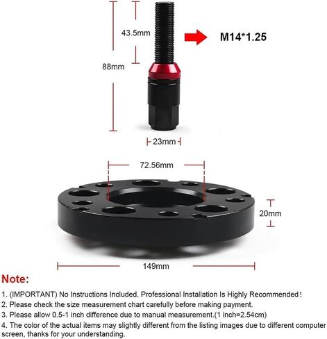 Widening dedicated 20mm 5x120mm 72.56mm Hubcentric Wheel Spacers M14x1.25 Tapered Bolts Fit For BMW F Series F10 F12 F13 F01 F02 F30 Control upgrade(Blue bolts) in Saudi Arabia