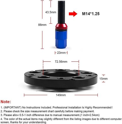 Widening dedicated 15mm 5x120mm 72.56mm Hubcentric Wheel Spacers M14x1.25 Tapered Bolts Fit For BMW F Series F10 F12 F13 F01 F02 F30 Control upgrade(Black bolts) in Saudi Arabia