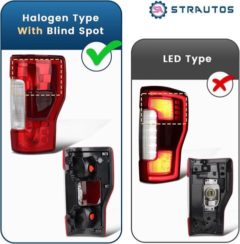 مصابيح خلفية LED متوافقة مع 2017 2018 2019 Ford F250 F350 Super Duty مع بقعة عمياء استبدال FO2800262 KC3Z13405B (LED مع نقطة عمياء، جانب السائق الأيسر) in Kuwait