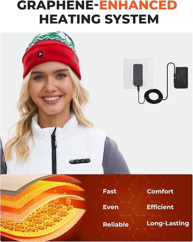 ARRIS Heated Beanie Hat with 3 Heating, Soft Knit Electric WinteHat for Skiing Hunting in Saudi Arabia
