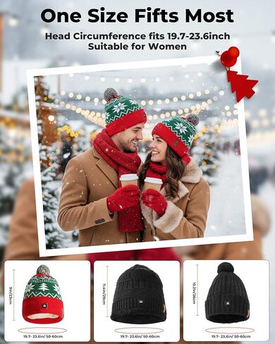 ARRIS Heated Beanie Hat with 3 Heating, Soft Knit Electric WinteHat for Skiing Hunting in Saudi Arabia