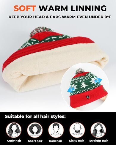 ARRIS Heated Beanie Hat with 3 Heating, Soft Knit Electric WinteHat for Skiing Hunting in Saudi Arabia