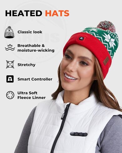 ARRIS Heated Beanie Hat with 3 Heating, Soft Knit Electric WinteHat for Skiing Hunting in Saudi Arabia