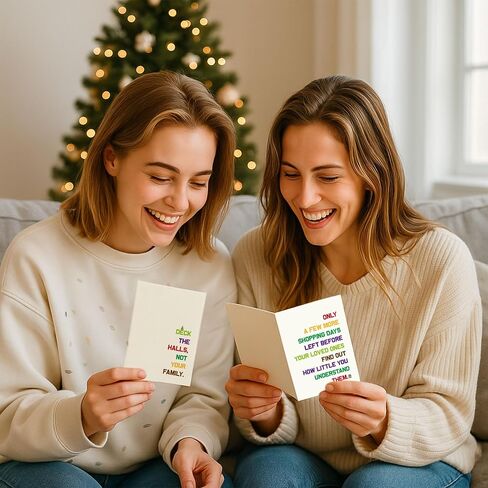 25 Pack 350GSM | 8 Different Minimalist Designs | 4x5.6 Inch Christmas Cards with Envelopes, Funny Christmas Cards for Husband & Dad & Sister & Brother & Mom & Son & Daughter in Saudi Arabia
