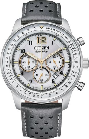 Citizen Men's Eco-Drive Weekender Sport Casual Chronograph Rose Gold Stainless Steel Watch with Blue Leather Strap, Blue Dial (Model: CA4503-00L) in Saudi Arabia