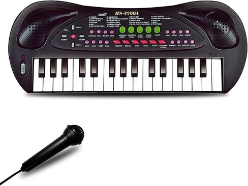 32 Keys Kids Piano Keyboard Toys, Multifunction Keyboard for Kids - Children Early Learning Educational Music Piano Toys for 3-8 Year Old Boys and Girls (Black) in Saudi Arabia