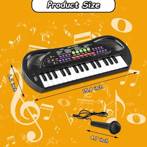 32 Keys Kids Piano Keyboard Toys, Multifunction Keyboard for Kids - Children Early Learning Educational Music Piano Toys for 3-8 Year Old Boys and Girls (Black) in Saudi Arabia
